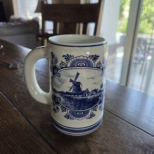 Delft Stein "Blue Delfts Handpainted Made In Holland" Tobacco Advertising